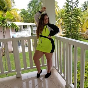 Fashion Nova Windbreaker Neon Dress